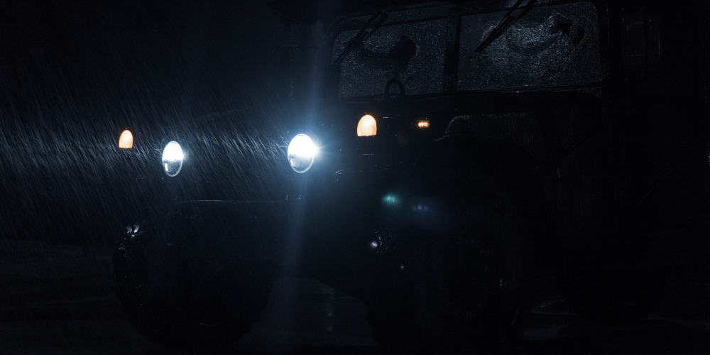 humvee led headlights at night