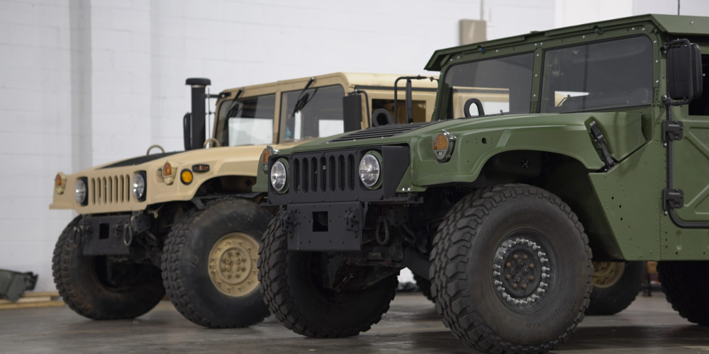 restored m1123 and m1151 humvees