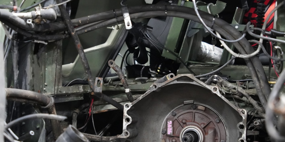 exposed humvee transmission
